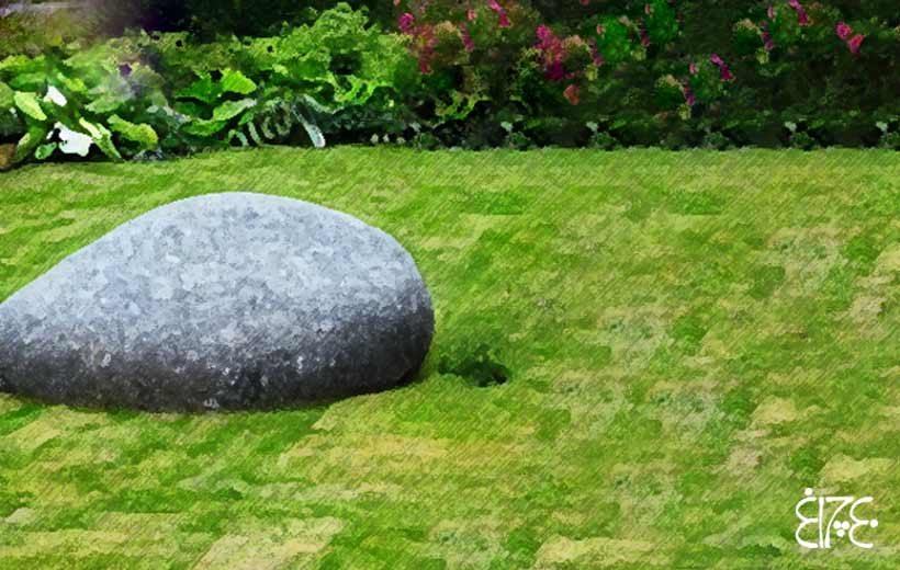 سنگی در باغچه